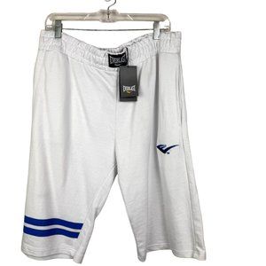 Everlast Shorts Mens XXL White Blue Athletic Activewear Sports Basketball